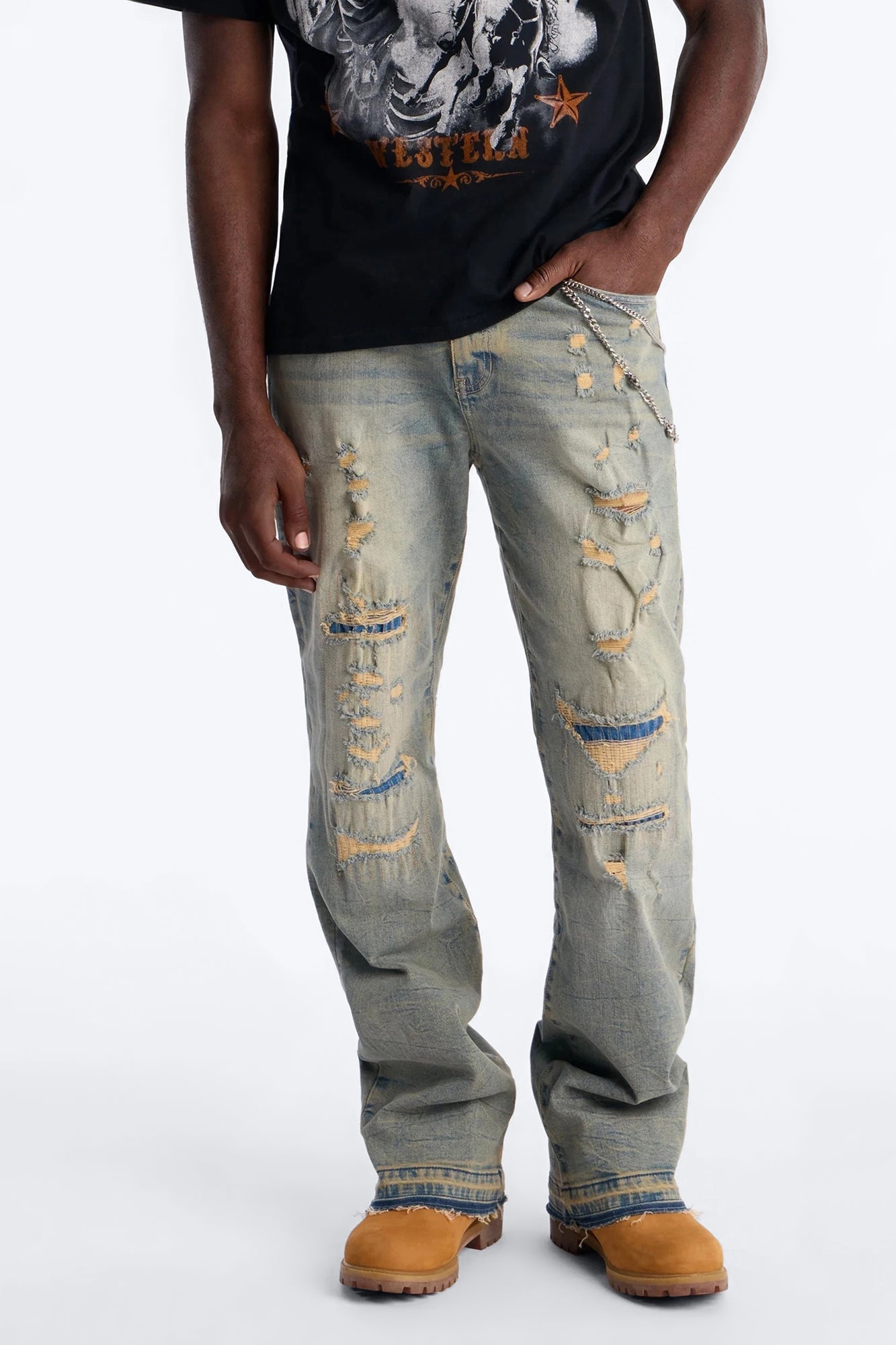 Undercover Slim Stacked Flare Jeans - Vintage Blue Wash - image 1