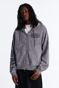 Von Dutch Chain Stitched Zip Up Hoodie - Charcoal - image 1