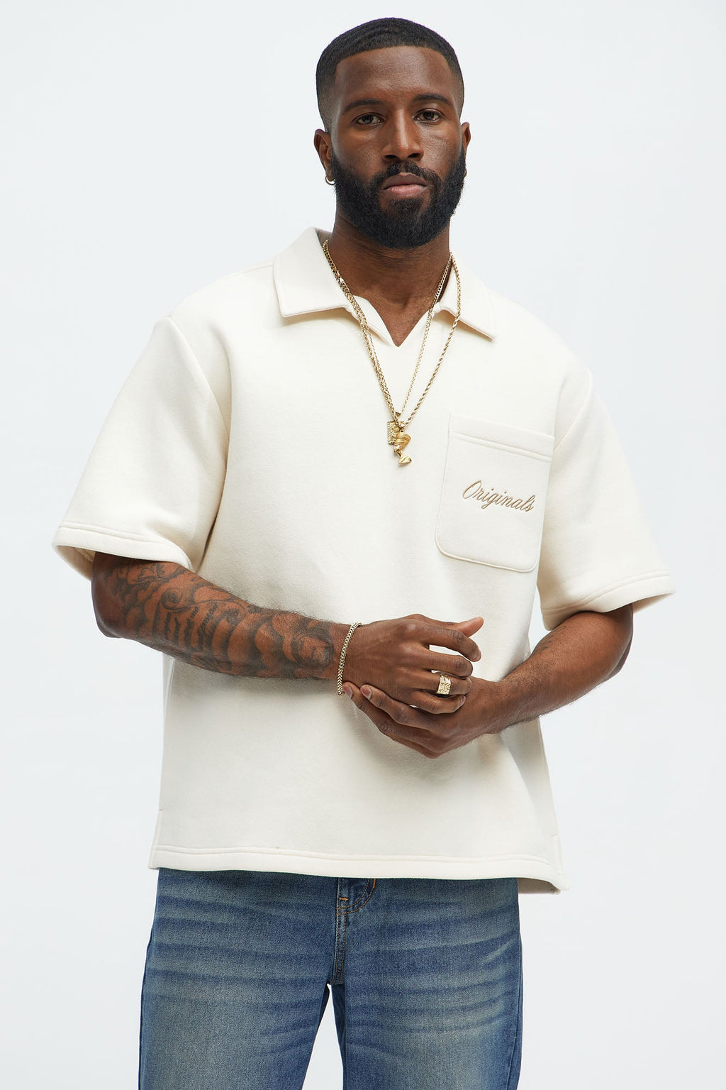 Tyson Happy Mistake Short Sleeve Polo - Cream - image 1