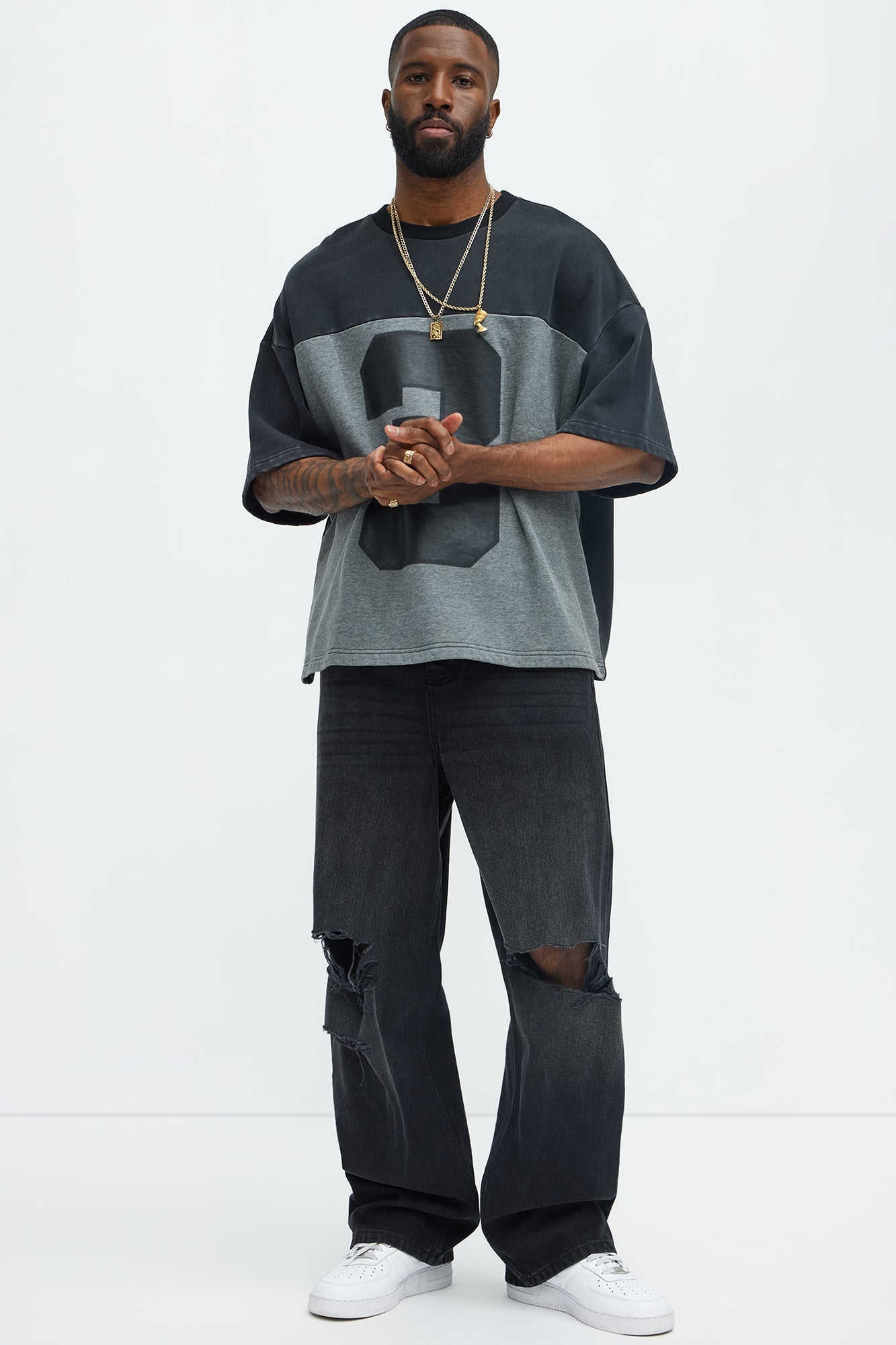 Alvarez Distressed Baggy Jeans - Black Wash - image 2