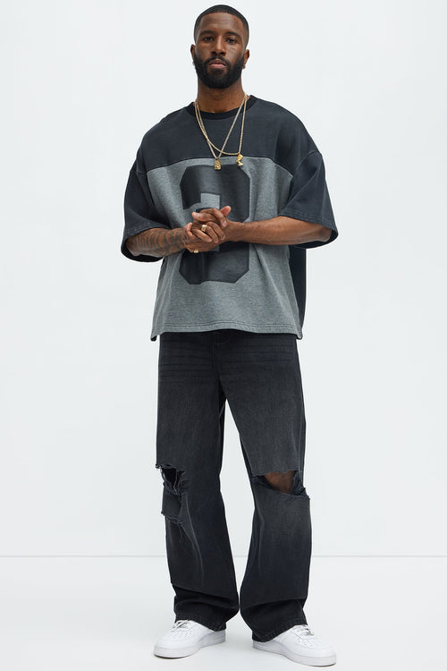 Alvarez Distressed Baggy Jeans - Black Wash - image 2