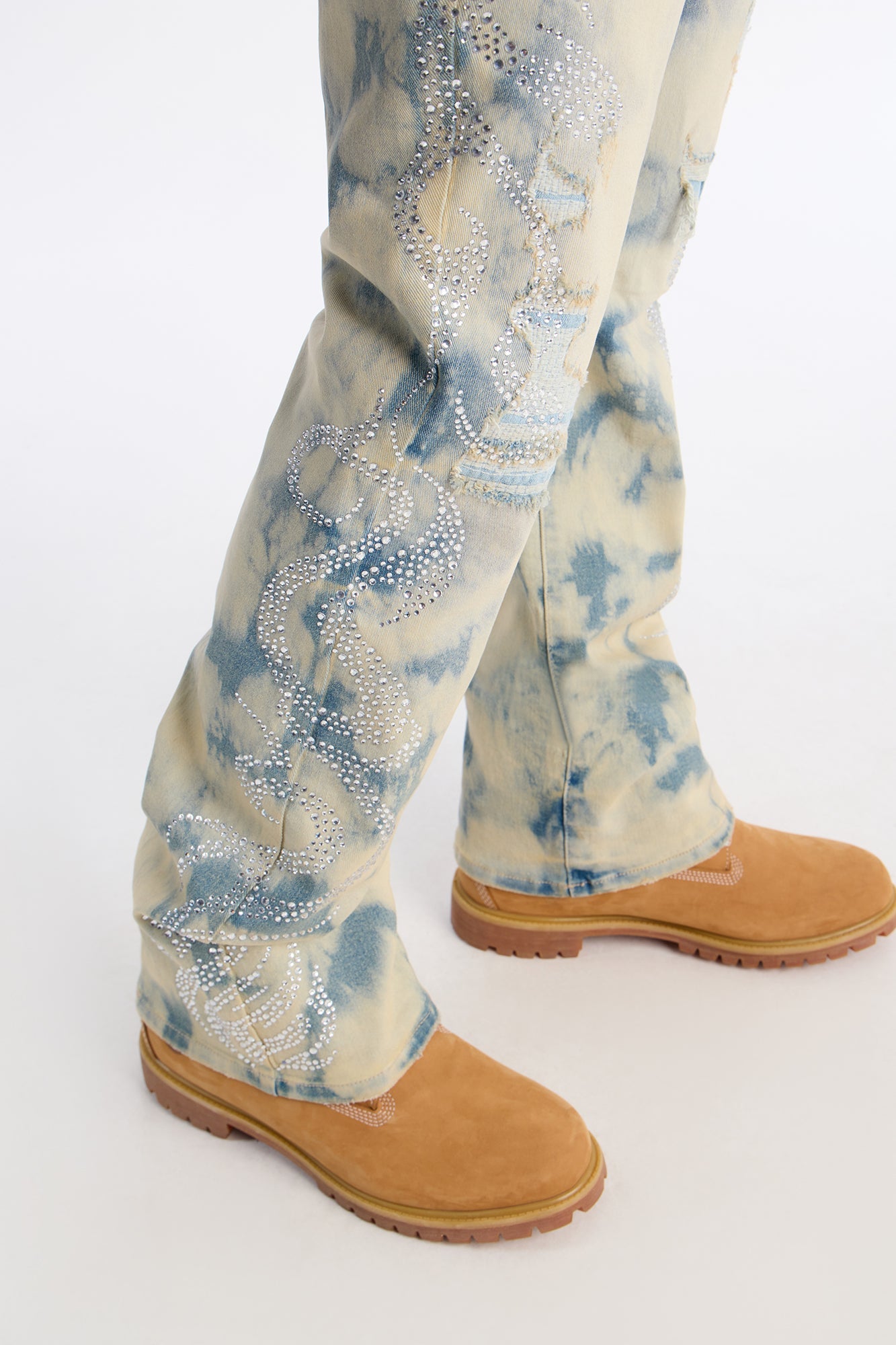 Stacked Skinny Flare Jeweled Storm Jean - Vintage Wash - image 4