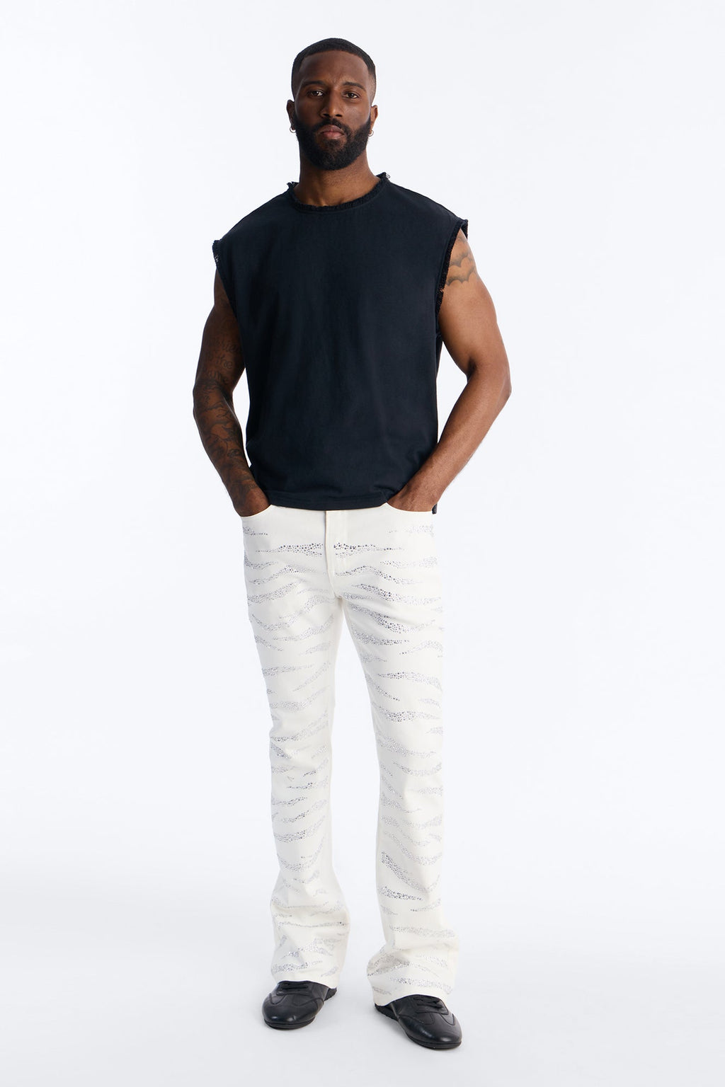 Stacked Skinny Flare Electric Prowl Jean - White - image 2