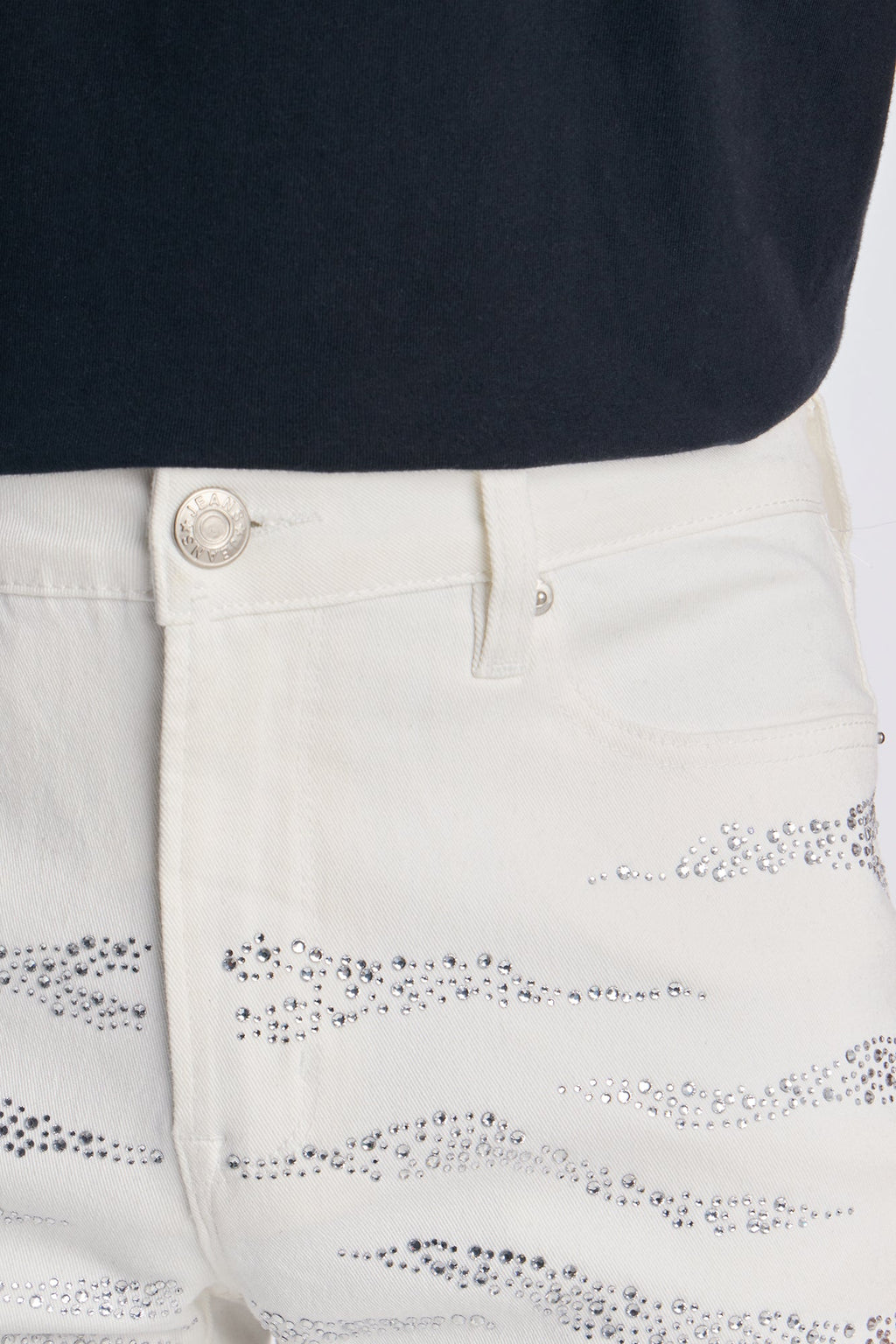 Stacked Skinny Flare Electric Prowl Jean - White - image 3