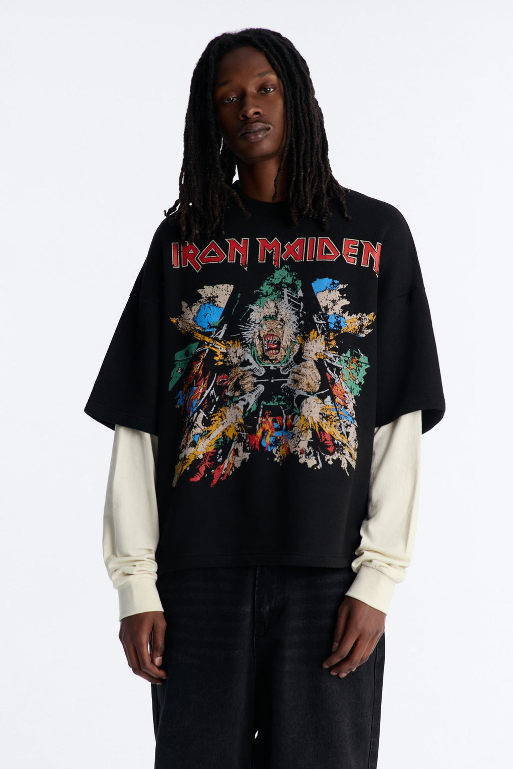 Iron Maiden Tailgunner Oversized Fleece Twofer - Black Wash - image 1