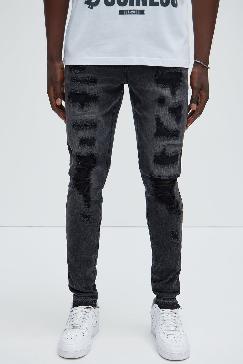 Keeping It Real Stacked Skinny Jeans - Black Wash - image 2