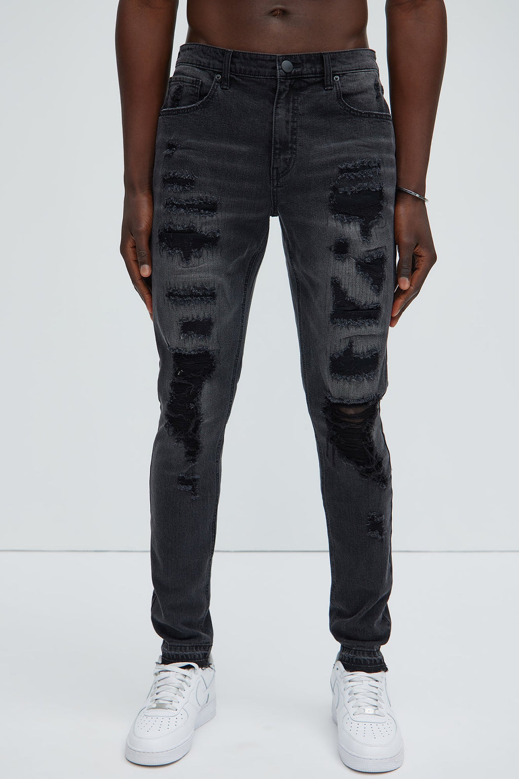 Keeping It Real Stacked Skinny Jeans - Black Wash - image 1