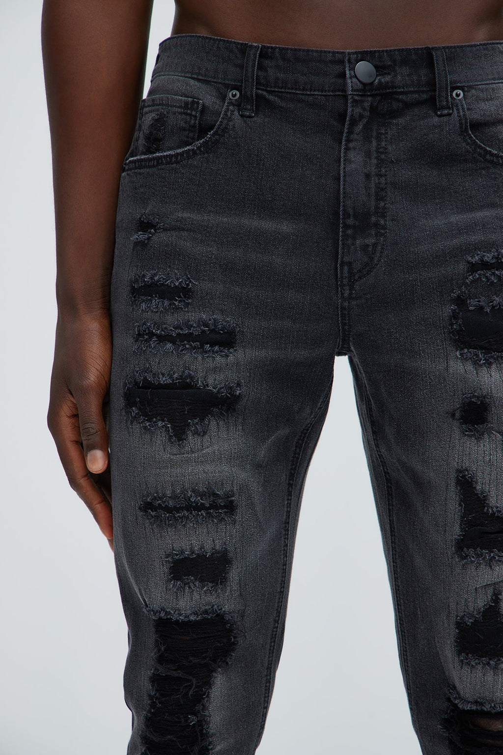 Keeping It Real Stacked Skinny Jeans - Black Wash - image 4