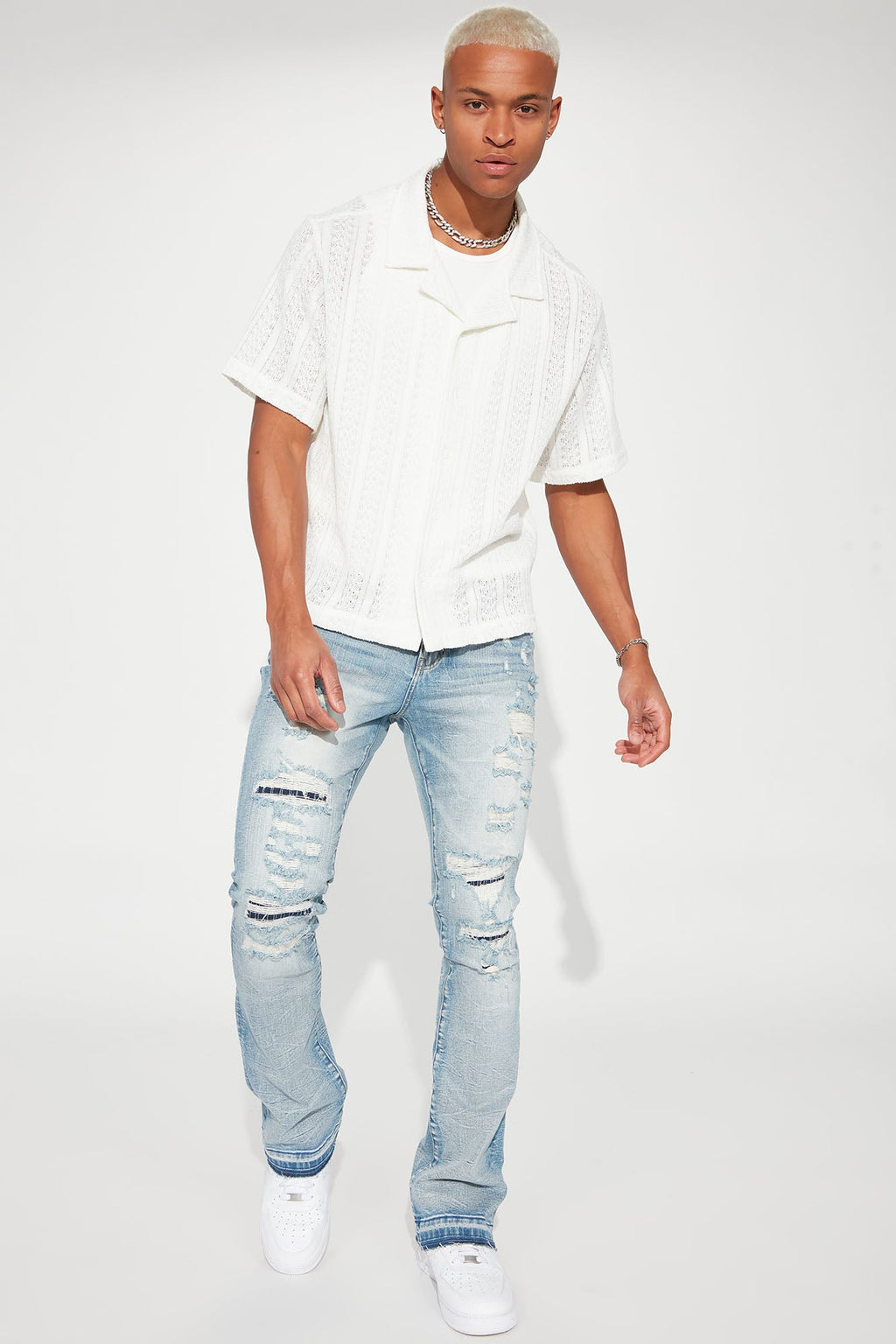 Undercover Slim Stacked Flare Jeans - Medium Blue Wash - image 4