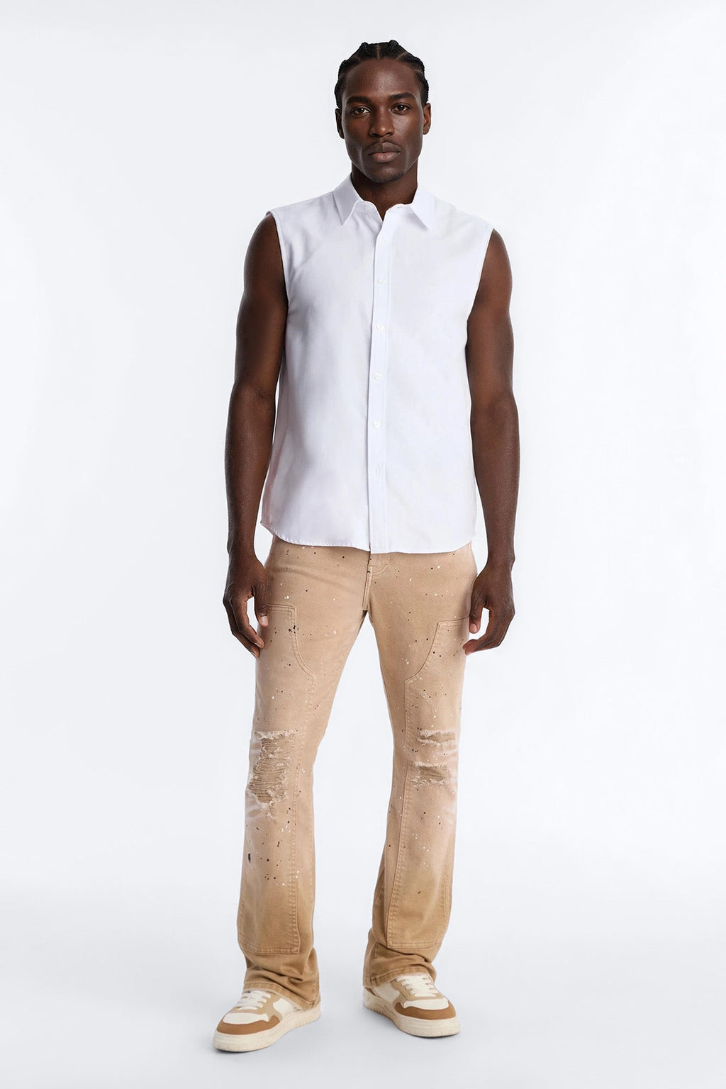 Stacked Skinny Flare Old Painters Carpenter Jean - Khaki - image 2