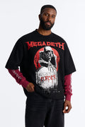 Megadeth Forever Oversized Fleece Twofer - Black Wash - image 1