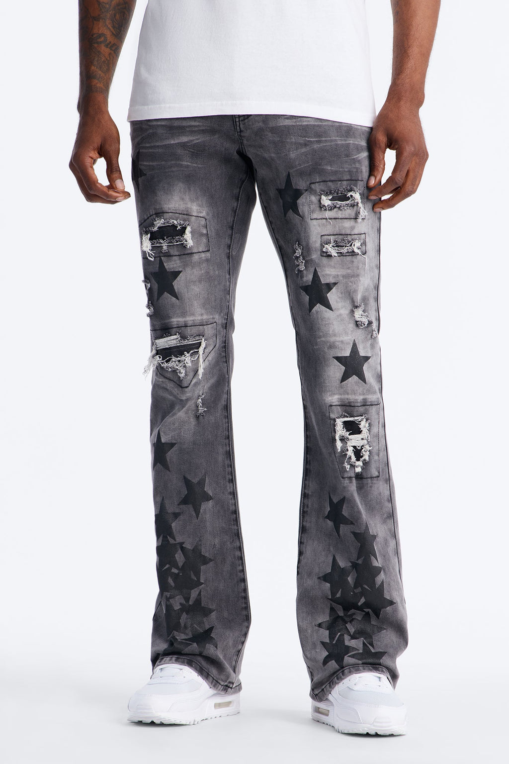 Stacked Skinny Flare Cosmo Jean - Black Wash - image 1