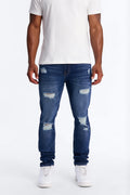 Essential Destroyed Skinny Stretch Jean - Dark Wash - image 1