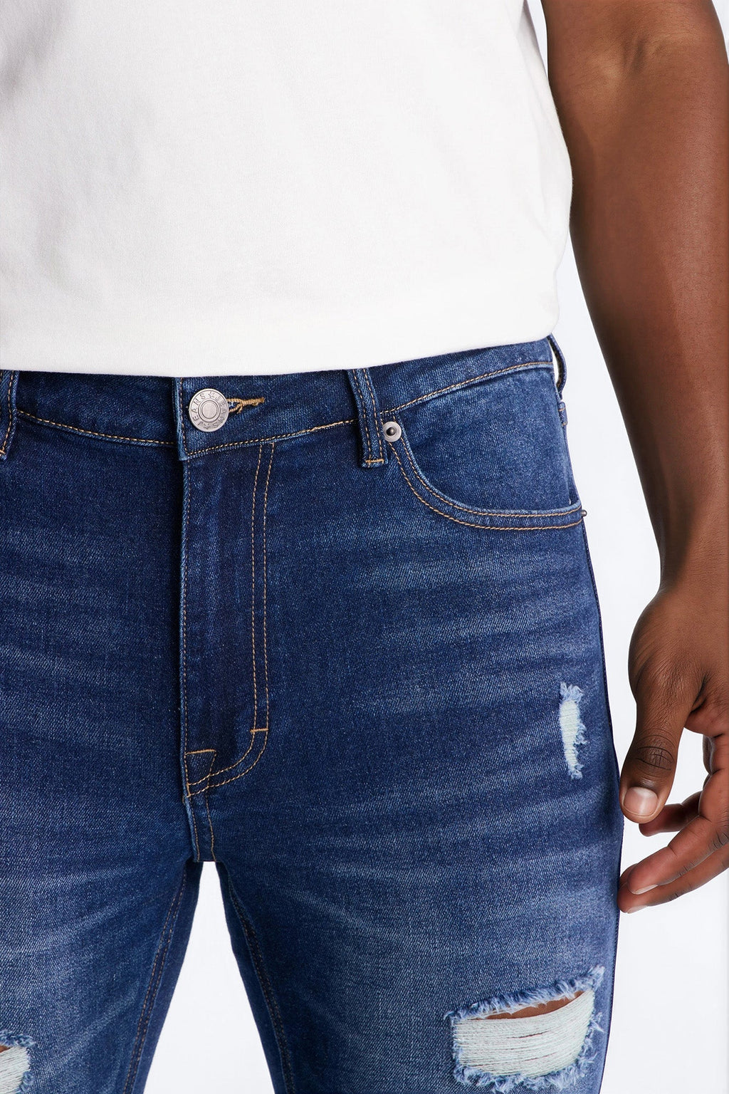 Essential Destroyed Skinny Stretch Jean - Dark Wash - image 3