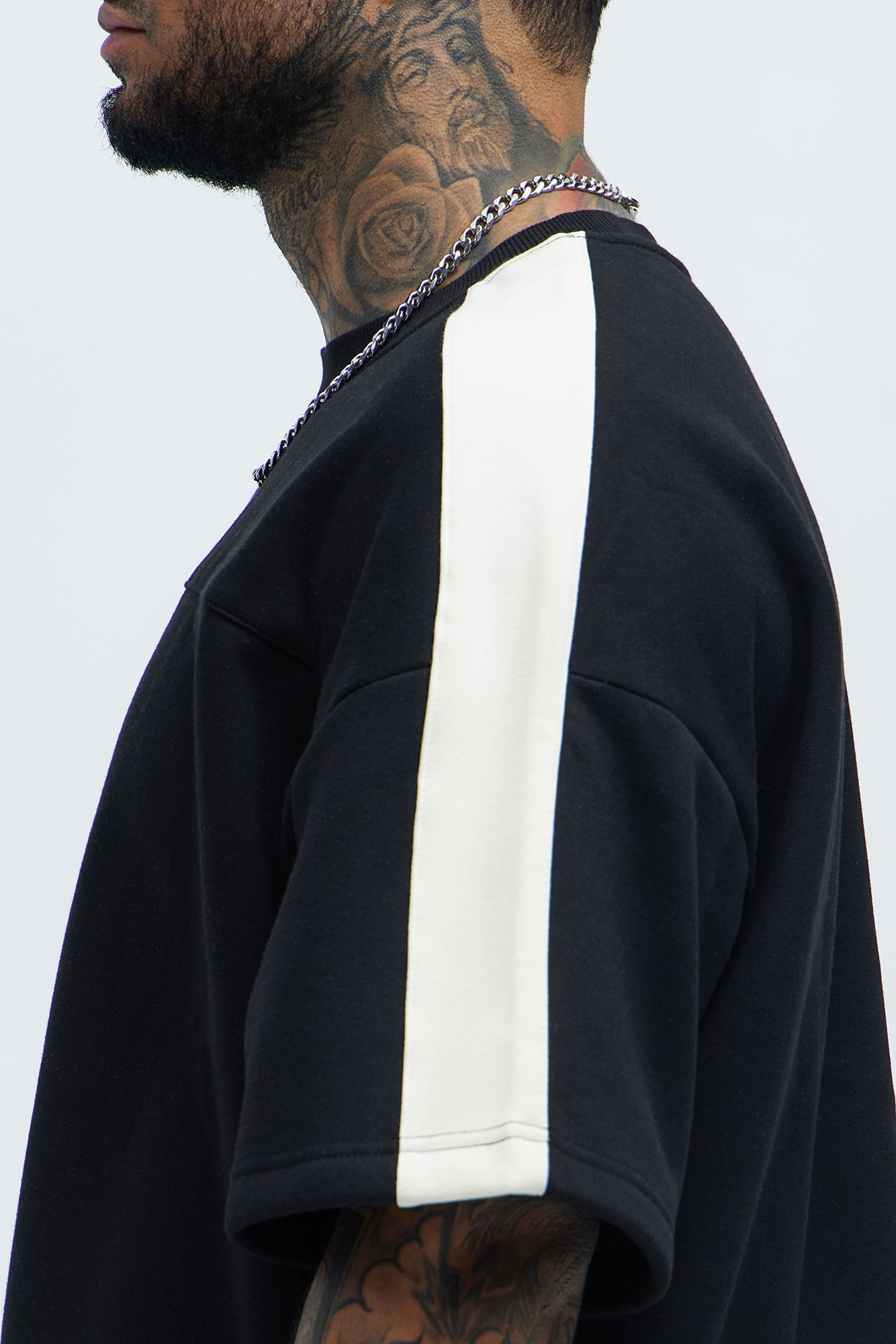 Tyson Oversized Heavyweight Striped Tee - Black - image 3