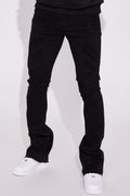 Do You Mind Stacked Skinny Flare Jeans - Black - image 1