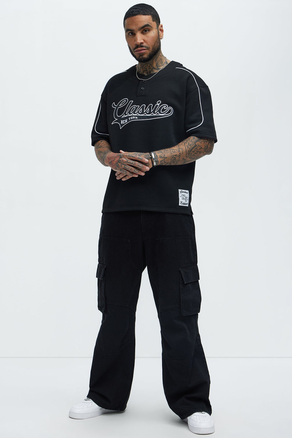Classic New York Short Sleeve Henley - Black - image 2