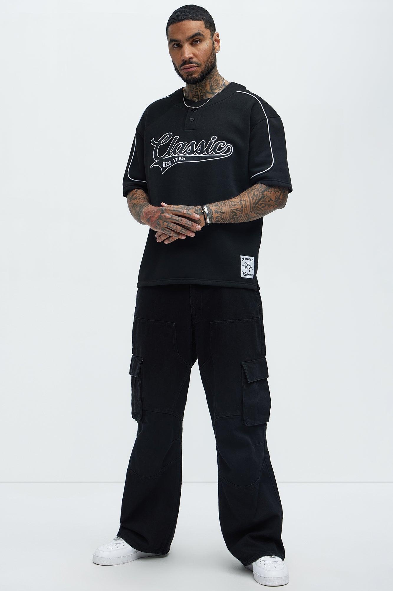 Classic New York Short Sleeve Henley - Black - image 2