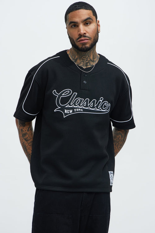 Classic New York Short Sleeve Henley - Black - image 1