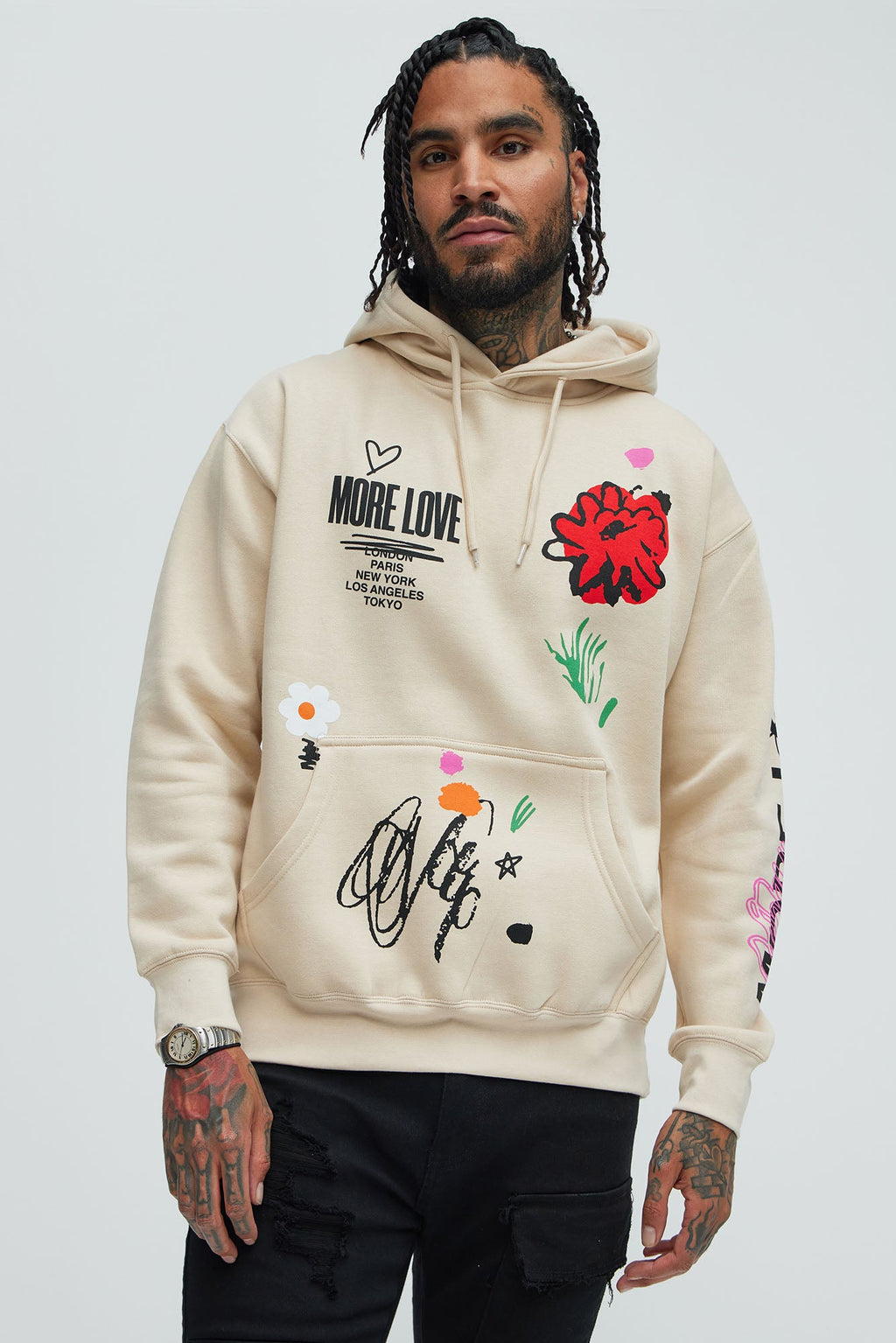 More Love Worldwide Hoodie - Sand - image 1