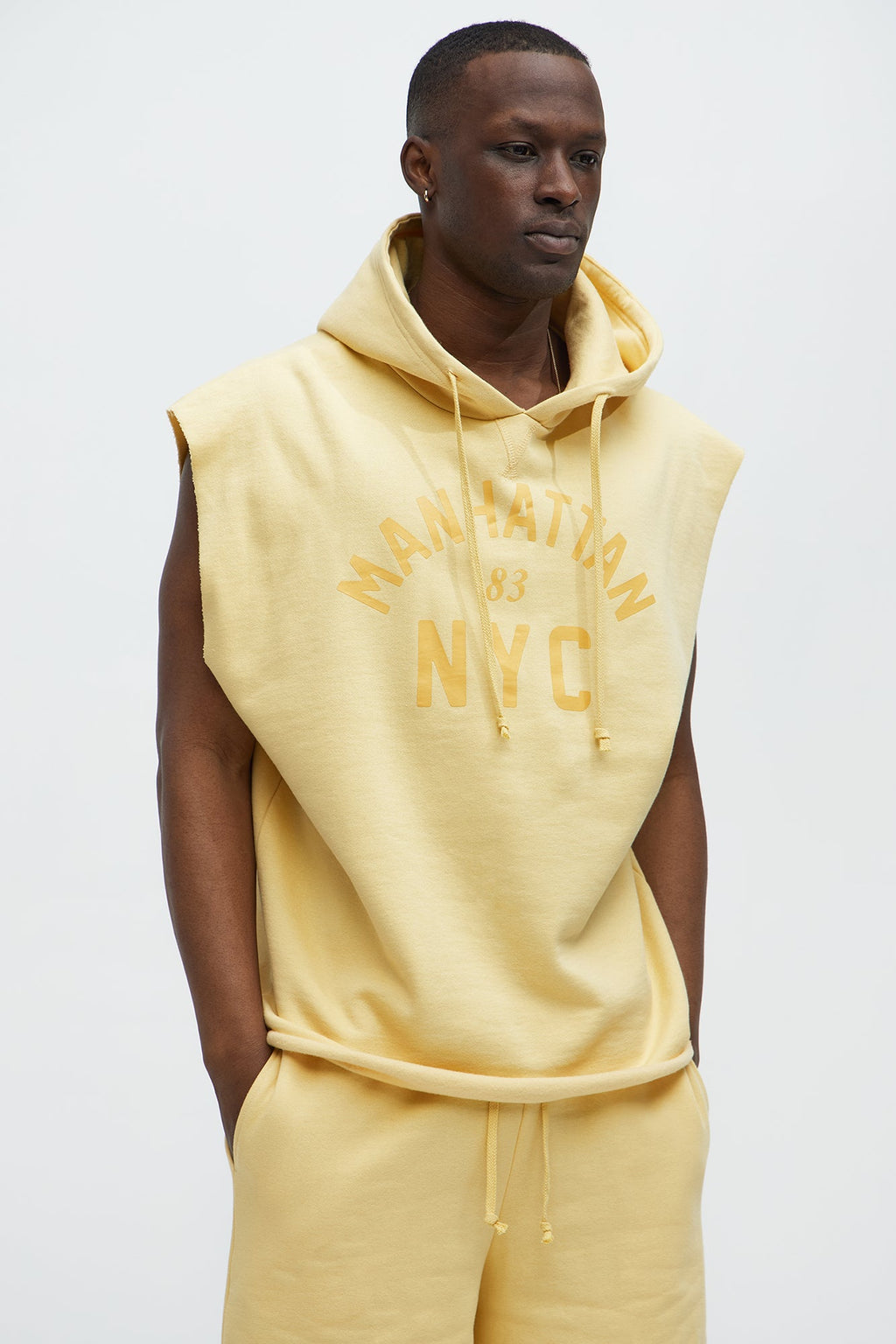 Manhattan Sleeveless Hoodie - Yellow - image 1