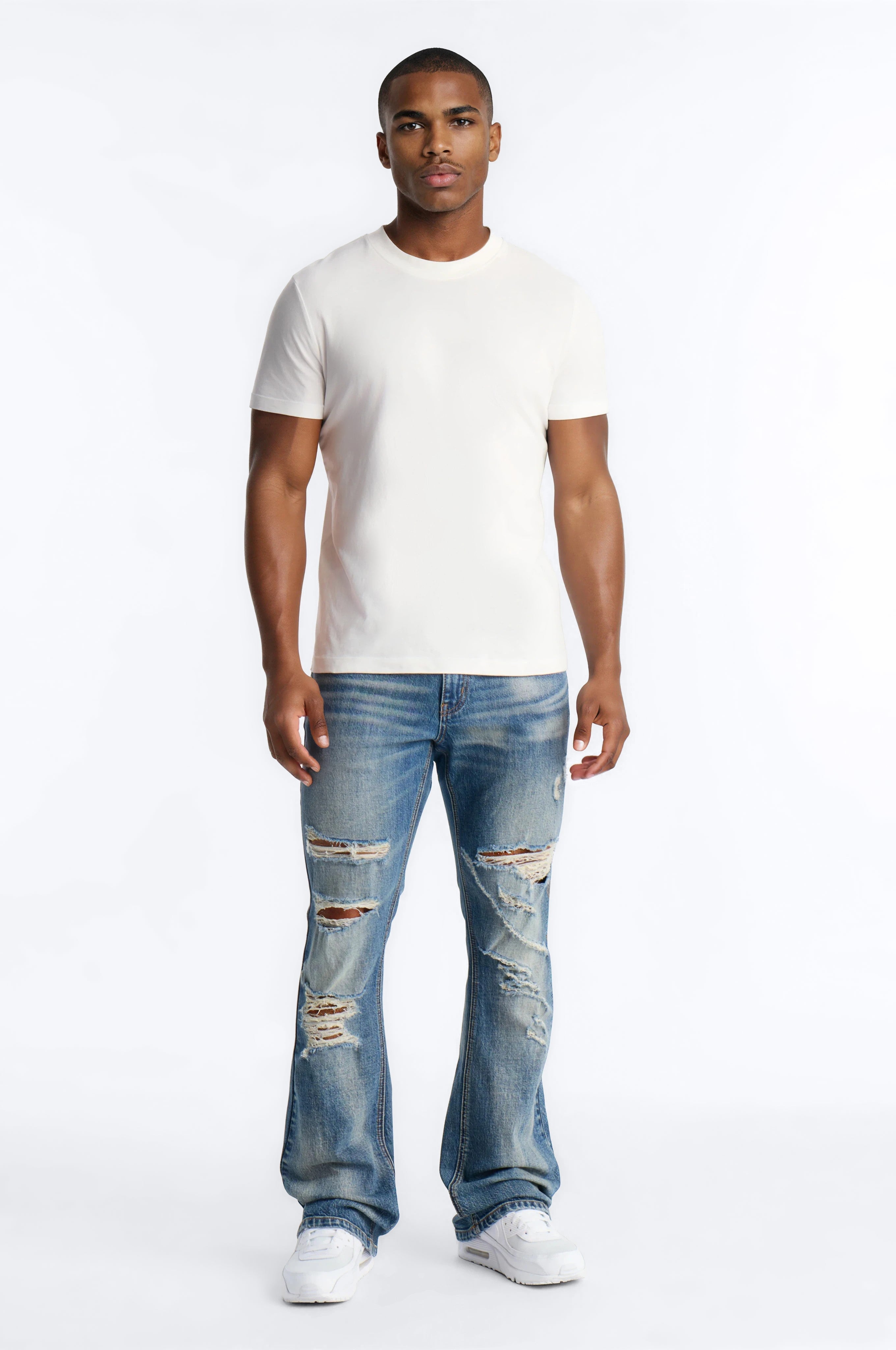 Stacked Skinny Flare Les Amandiers Jean - Vintage Blue Wash - image 2