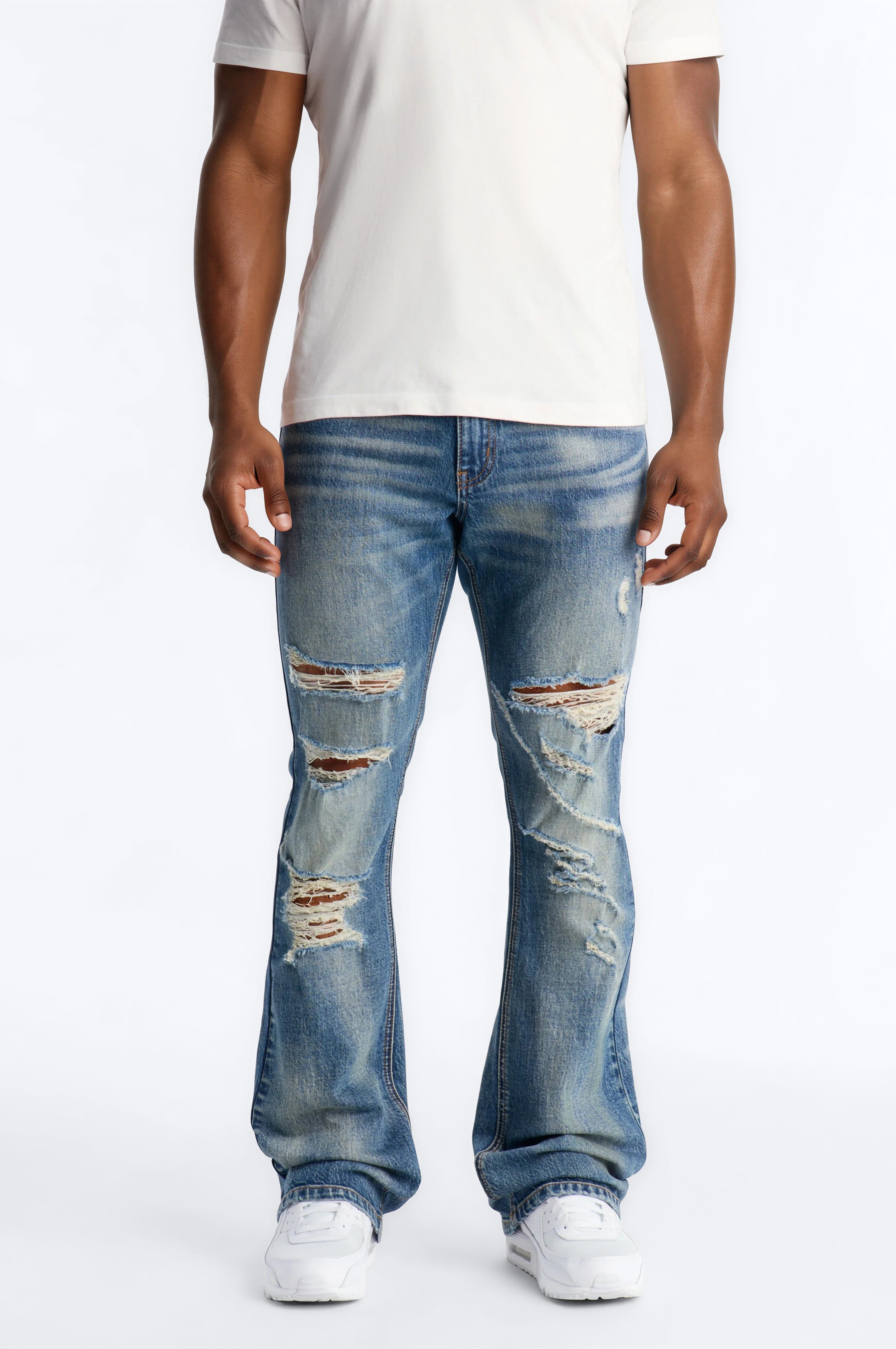 Stacked Skinny Flare Les Amandiers Jean - Vintage Blue Wash - image 1