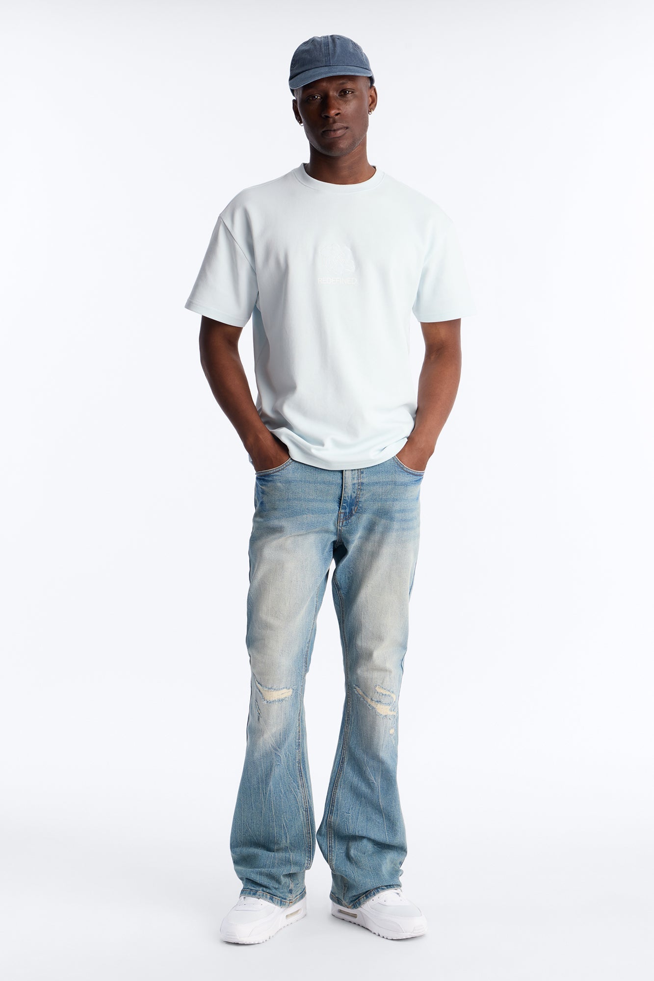 Dreamy Stacked Slim Flare Jeans - Vintage Blue Wash - image 2