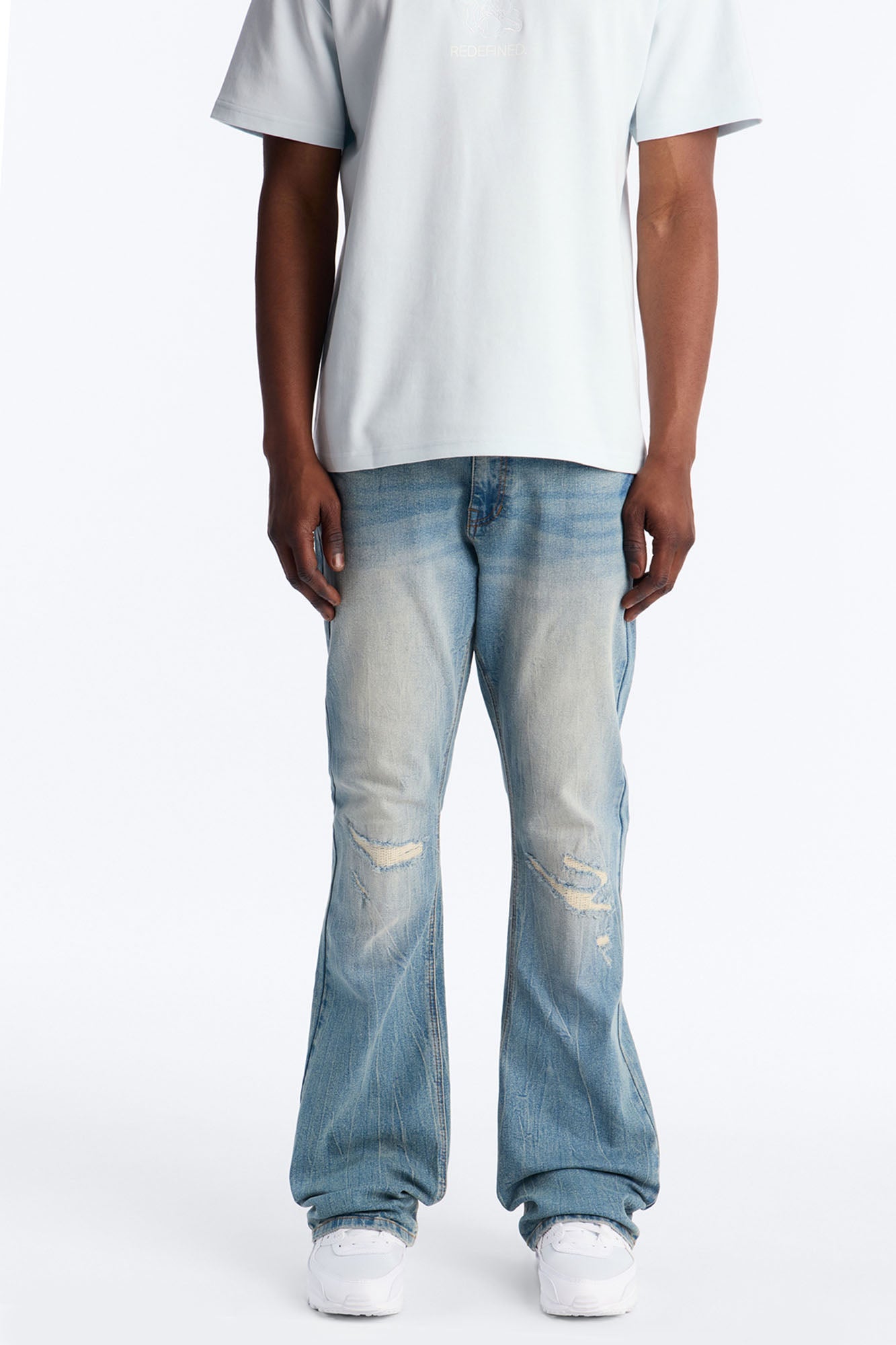 Dreamy Stacked Slim Flare Jeans - Vintage Blue Wash - image 1