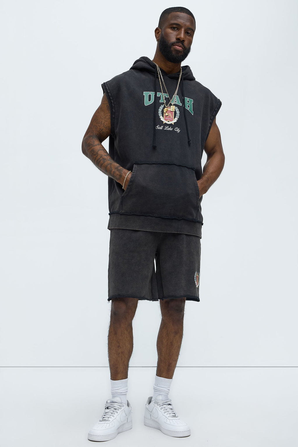 Utah Sleeveless Hoodie - Black - image 2