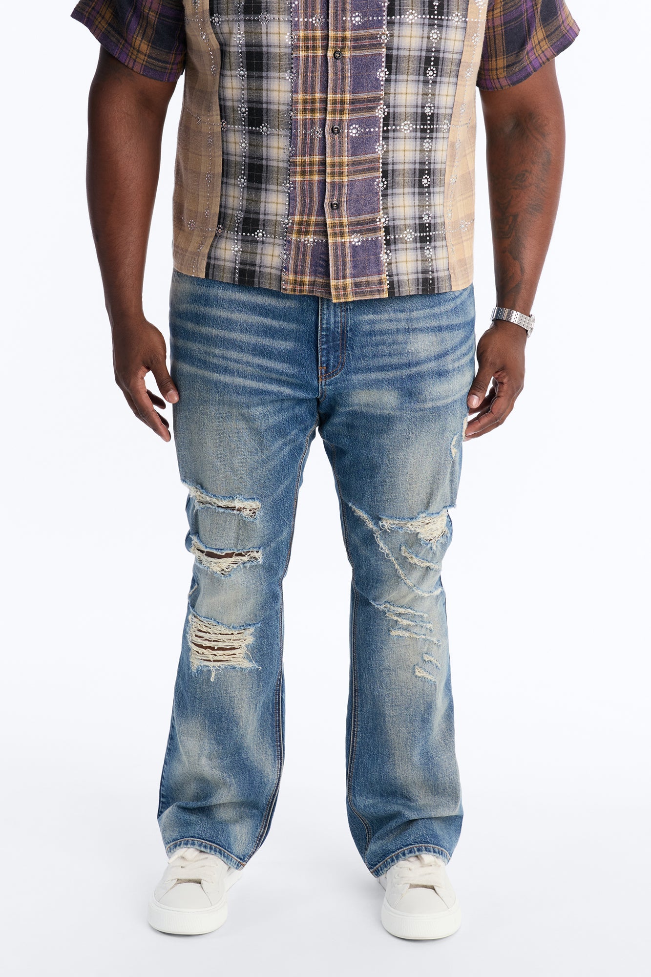 Stacked Skinny Flare Les Amandiers Jean - Vintage Blue Wash - image 4