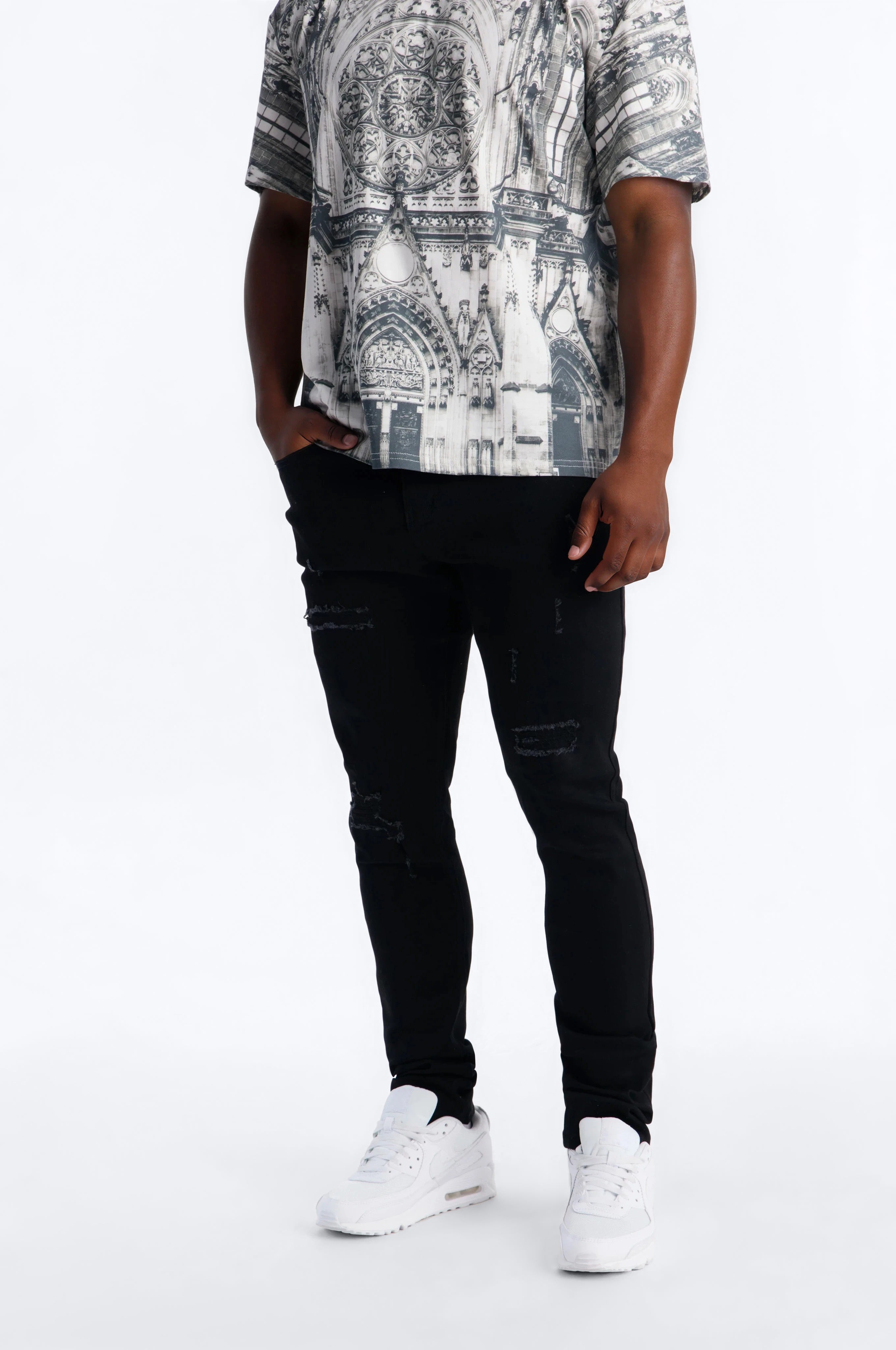 Stacked Skinny Flare Shadow Stacks Jeans - Black Wash - image 1