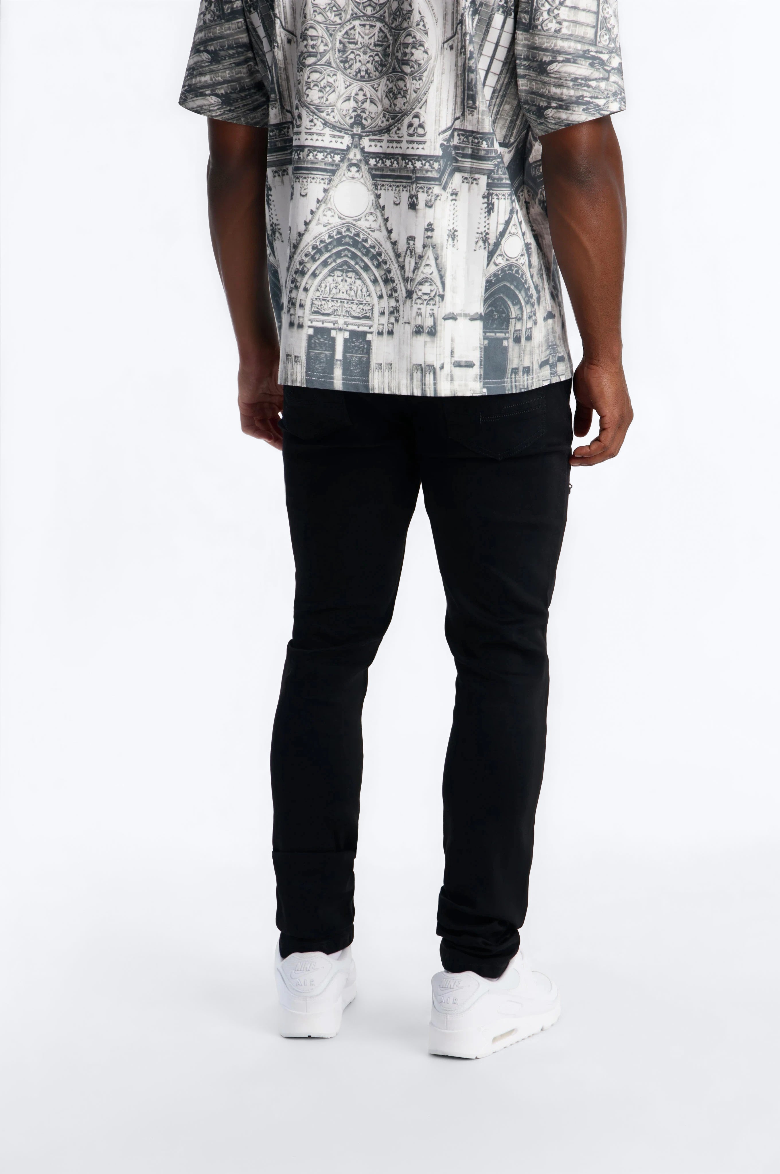 Stacked Skinny Flare Shadow Stacks Jeans - Black Wash - image 4