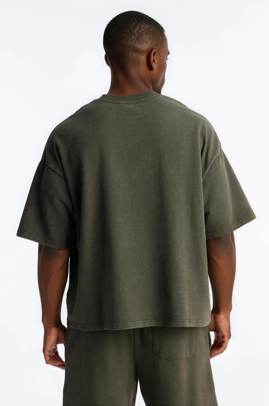 Self Made Patch Oversized French Terry Tee - Hunter Green - image 3
