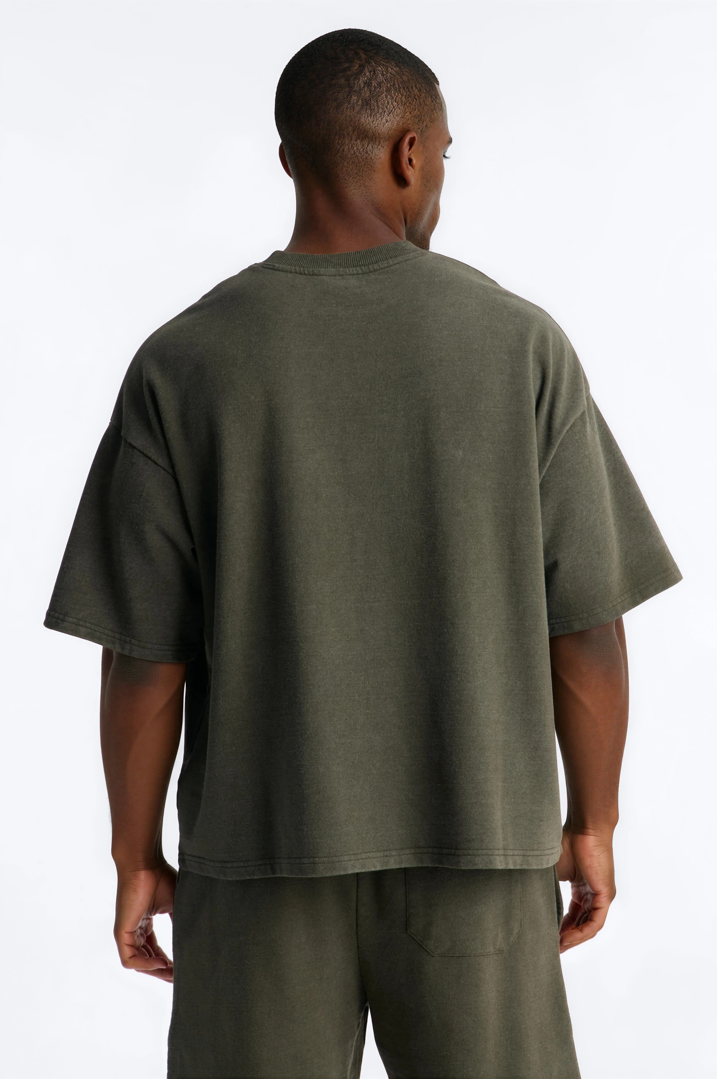 Self Made Patch Oversized French Terry Tee - Hunter Green - image 3