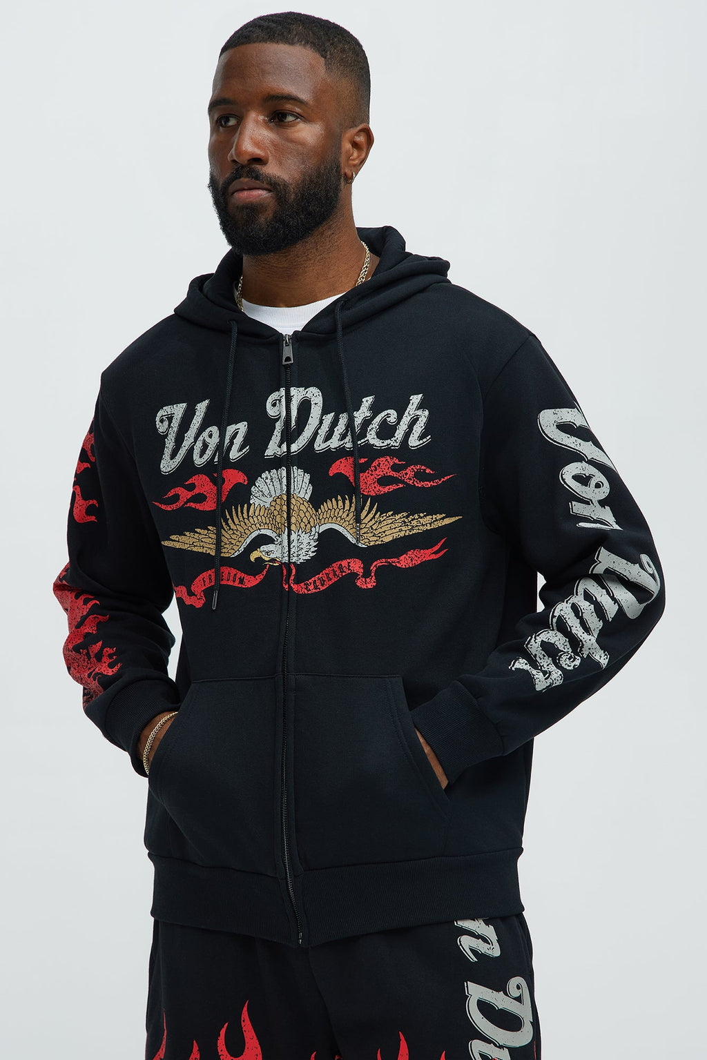 Von Dutch Fire Zip Hoodie - Black - image 1