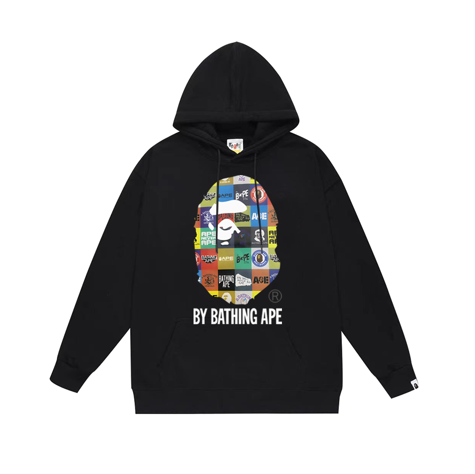 BAPE Shark Full-Zip Hoodie — Black / White / Grey