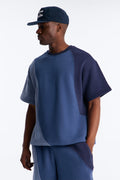 Oversized Neapolitan Paneled Sweatshirt - Blue/combo - image 1