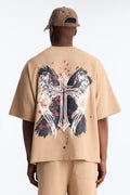 Count Your Blessings Embroidered Oversized French Terry Tee - Tan - image 1