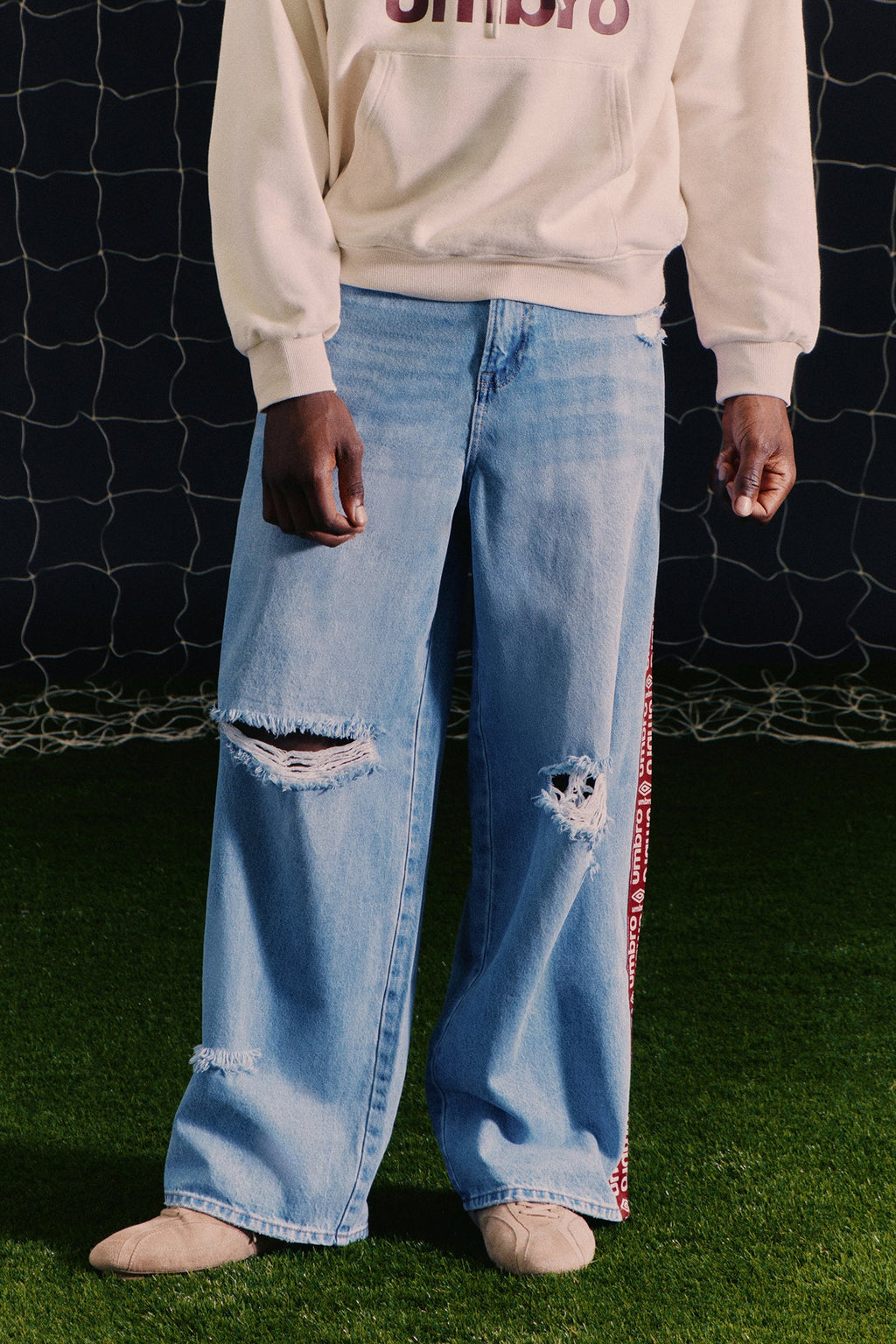Umbro Distressed Baggy Jean - Light Blue Wash - image 2