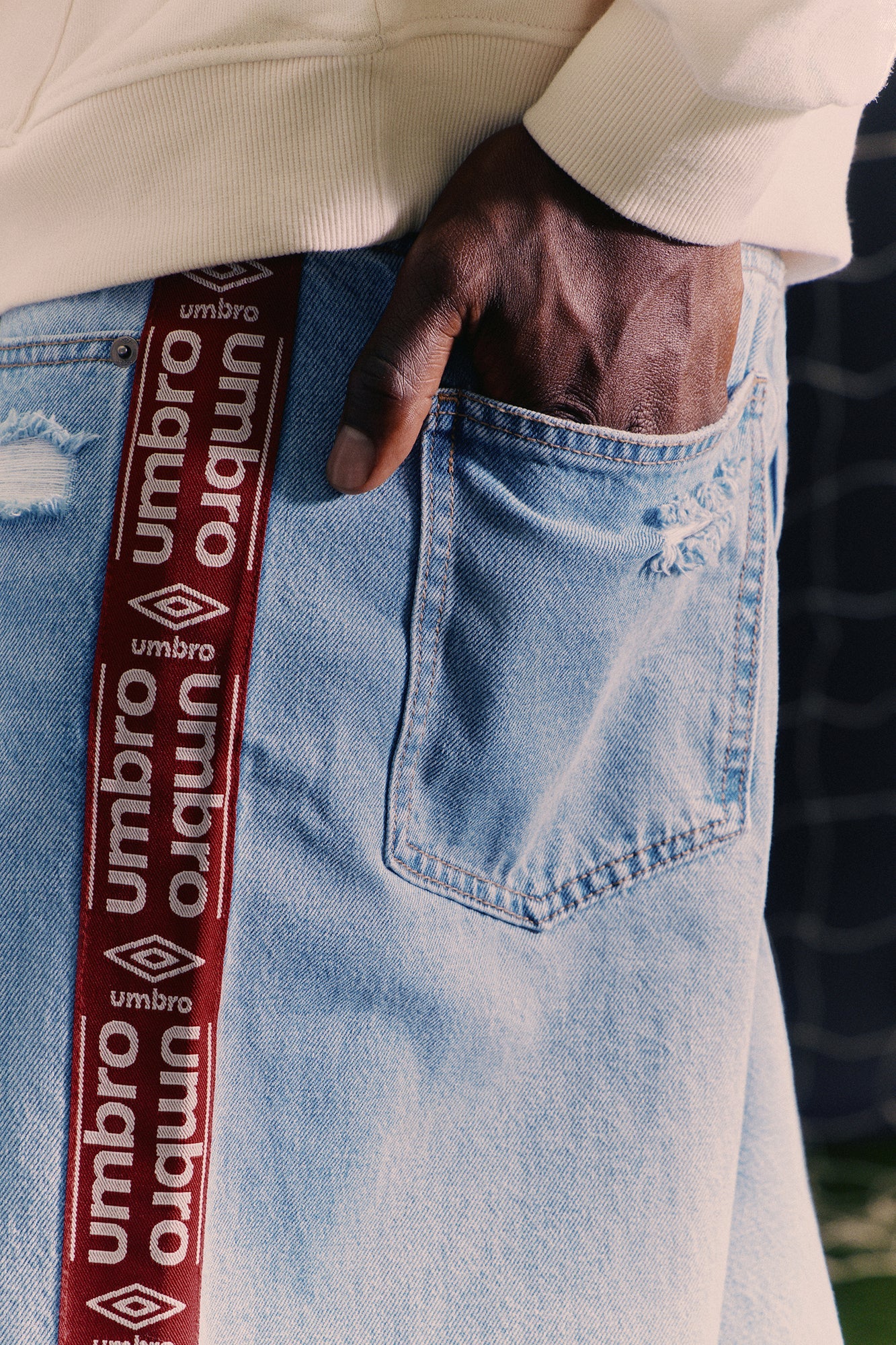 Umbro Distressed Baggy Jean - Light Blue Wash - image 3