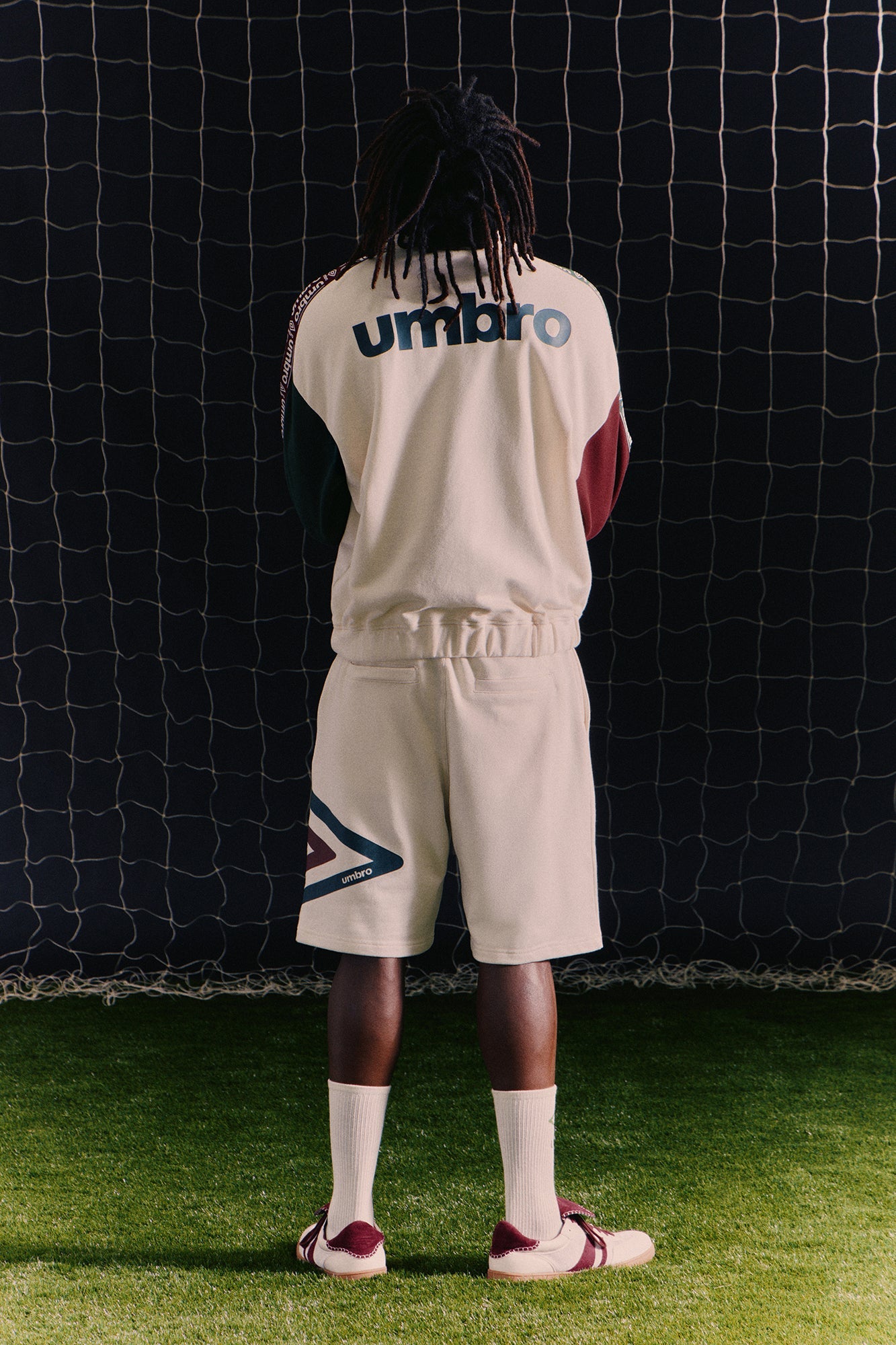 Umbro Colorblock French Terry Long Sleeve Polo - Cream/combo - image 4