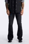 Dreamy Stacked Skinny Flare Jeans - Black Wash - image 1