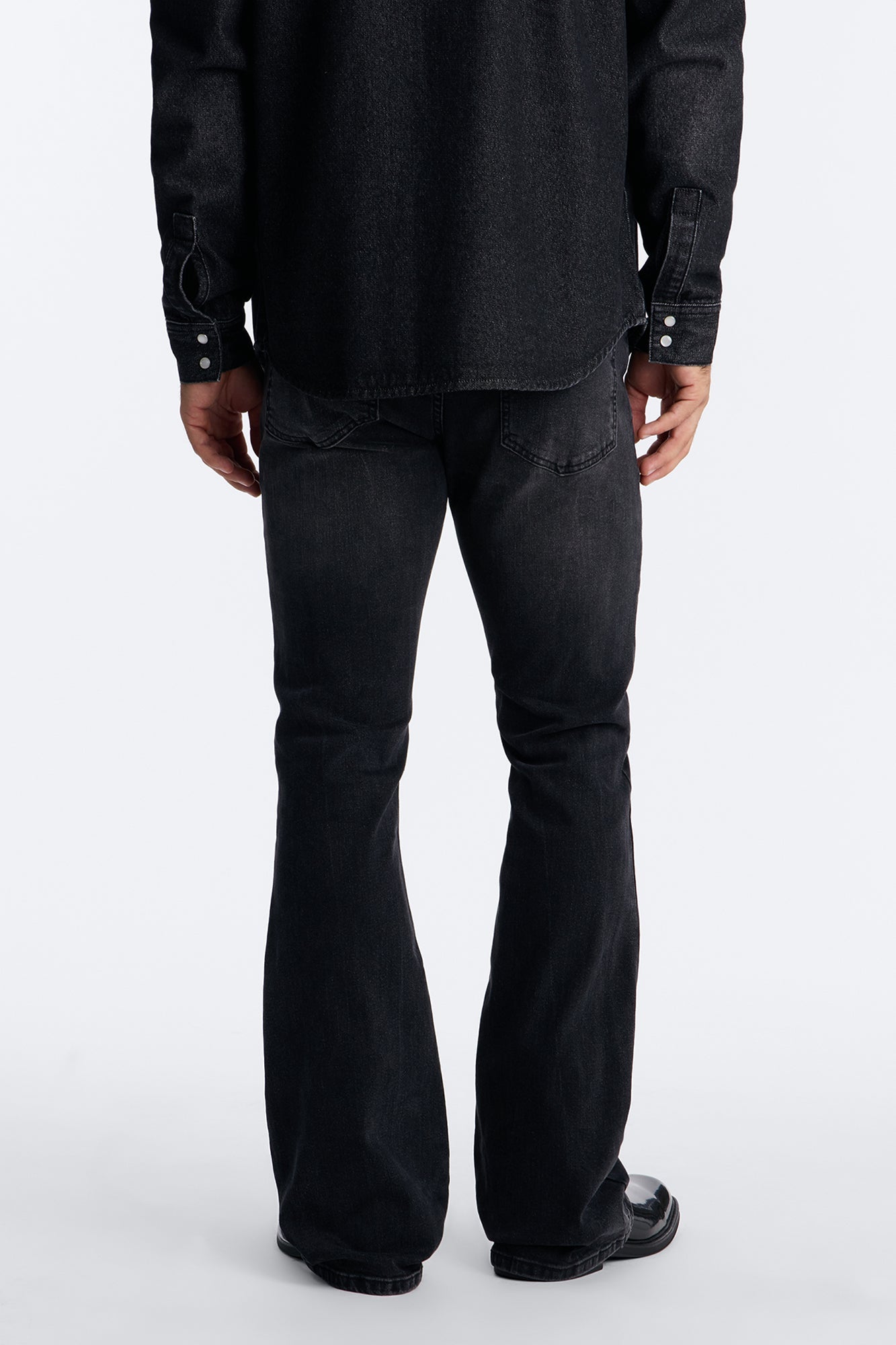 Dreamy Stacked Skinny Flare Jeans - Black Wash - image 4