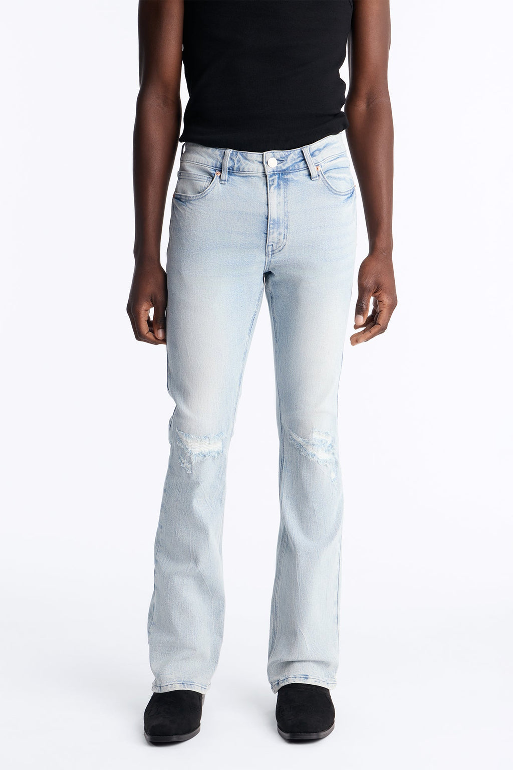 Dreamy Stacked Skinny Flare Jeans - Light Blue Wash - image 1