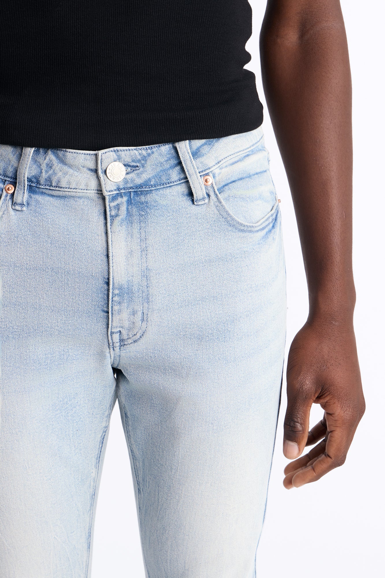 Dreamy Stacked Skinny Flare Jeans - Light Blue Wash - image 3