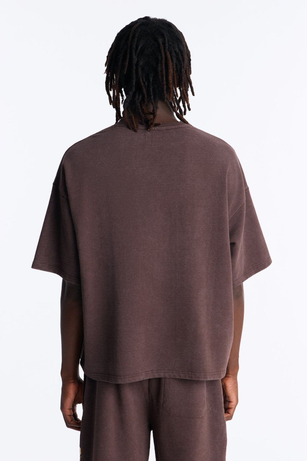 Heavenly Hustle Patch Oversized French Terry Tee - Brown - image 4