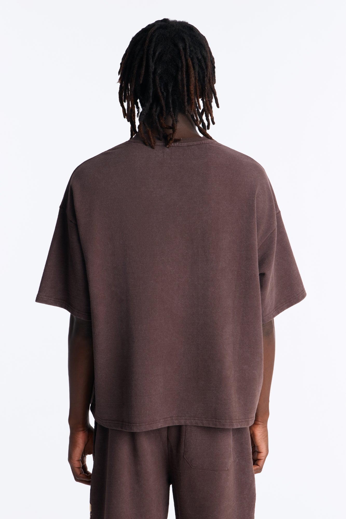 Heavenly Hustle Patch Oversized French Terry Tee - Brown - image 4