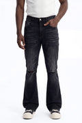 Stacked Skinny Flare Not Too Much Distressed Jean - Black - image 1