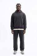 Soft Touch Washed Interlock Oversized Hoodie - Black Wash - image 1